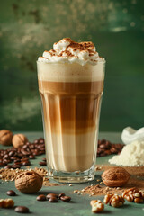 Cafe latte with milk foam
