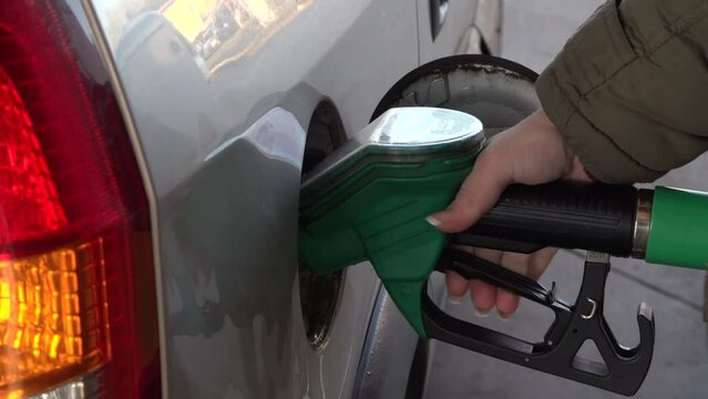 gasoline tank neck at gas station