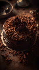 Chocolate cake Food Dessert Afternoon Tea Photography Mobile Phone Vertical Picture Poster Background