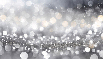 Silver background bokeh. silver glow christmas abstract