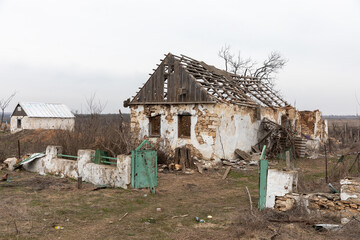 Consequences of regular shelling in a village in Ukraine