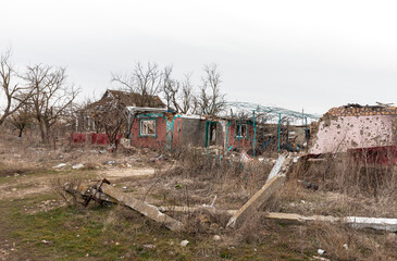 Consequences of regular shelling in a village in Ukraine