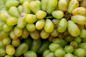 View of the grapes on sale in the street market