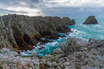 Fototapeta na wymiar the coast of the atlantic ocean in Brittany