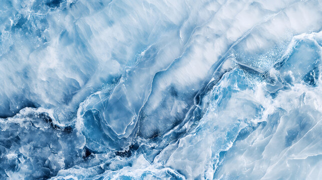Abstract Patterns and Textures of Crystalline Ice on a Frozen Surface