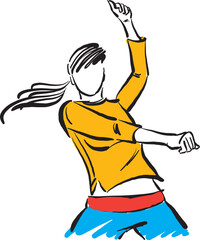 fitness dancer woman healthy lifestyle vector illustration