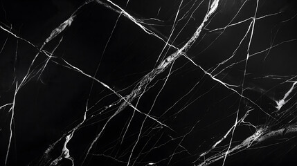 Elegant Black Marble Texture with Intricate White Veining