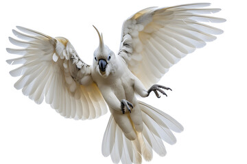 Majestic Cockatoo in Flight with Wings Fully Extended