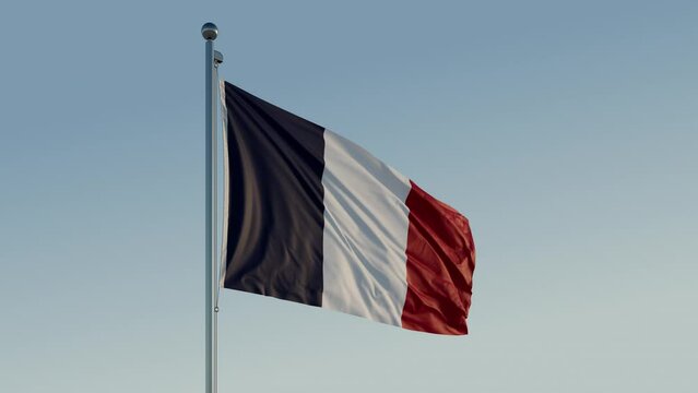 France Flag: Cinematic Loopable Motion with Blue Sky in 4K ProRes 422 HQ