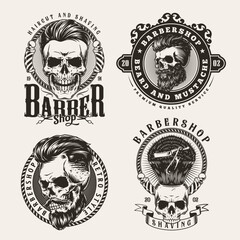 Barber monochrome vintage set posters