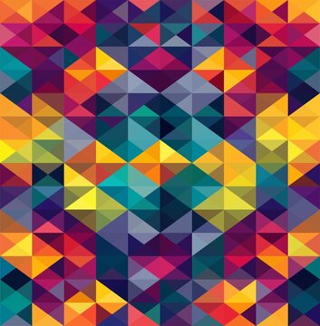 Colorful geometric triangles and squares with multicolors