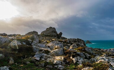 rocky coast of the sea