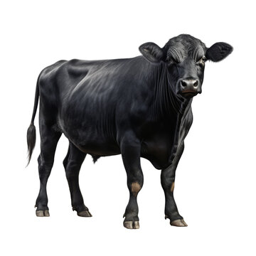 black angus cow isolated