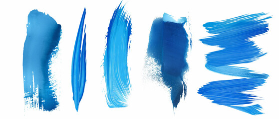 Pincelada de tinta azul isolada no fundo branco