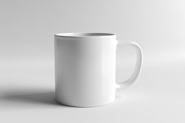 Fototapeta premium An everyday life style white mug on a white background, with a gigantic scale.