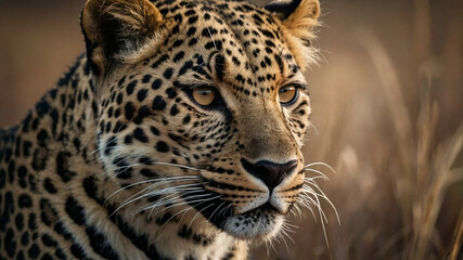 Close-Up of Leopard in Field