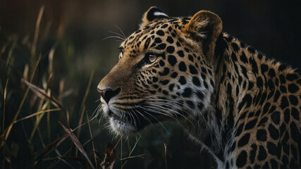 Fototapeta premium Close Up of a Leopard in a Field