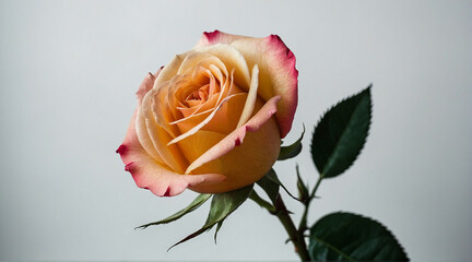 Close-Up of a Rose Against a Plain White Background