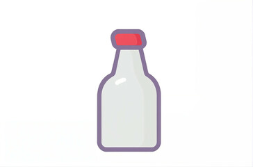 Bottle With Red Cap on White Background
