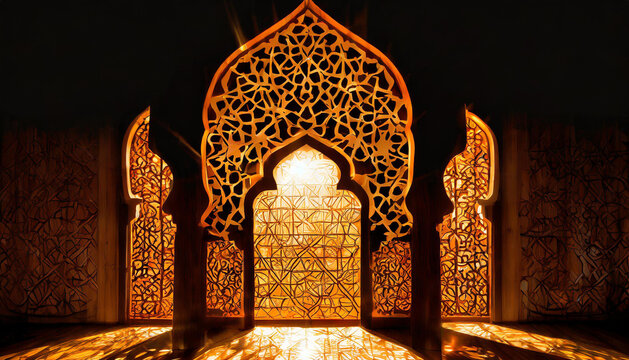 Islamic ornament board, Generative AI