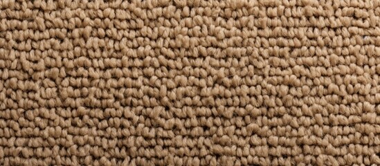 Fototapeta na wymiar A detailed close-up view of a beige carpet, showcasing the texture and tight weave pattern from above. The light color background of the carpet gives a neutral and versatile look.