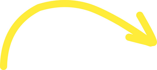 a colorful vector arrow hand drawn in transparent background