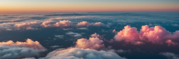 A View of Clouds From an Airplane Window - obrazy, fototapety, plakaty
