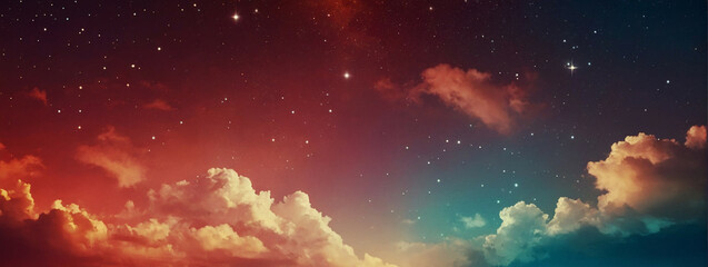 Obraz na płótnie Canvas Night Sky Filled With Stars and Clouds