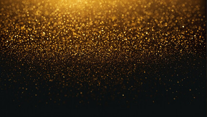Blurry Gold Glitter on Black Background