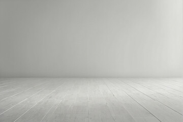 Empty Room With White Walls and Wooden Floors - obrazy, fototapety, plakaty