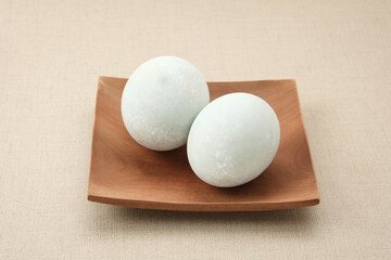 Telur Asin or Salted egg, made from duck eggs with salt
