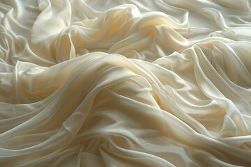 Obraz premium Beautiful shiny white and cream material, satin, silk.