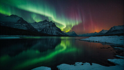 Aurora Lights Reflecting in the Water