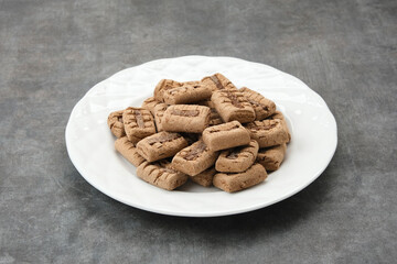 Kue Sagu or Sago Bites, healthy cookies made from sago flour, tapioca flour, low fat butter, and chocolate
