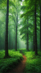Fototapeta premium A Path Through a Lush Green Forest