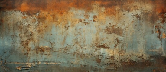 A worn, corroded, and oxidized rusted metal wall serves as a backdrop for a bright red fire hydrant. The contrast between the weathered metal and vibrant hydrant creates an industrial scene.