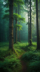 Fototapeta premium Path Leading Through Lush Green Forest