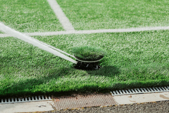 Maintaining a soccer field with a modern brush machine