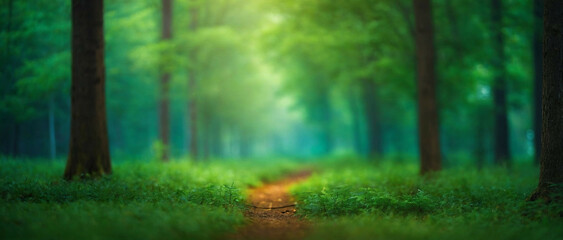Path Cutting Through Green Forest