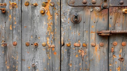 a weathered wooden door,