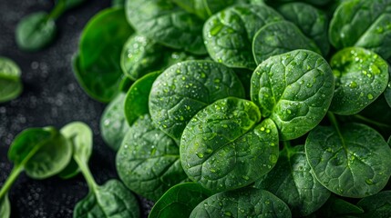 Fototapeta premium Fresh and vibrant spinach leaves