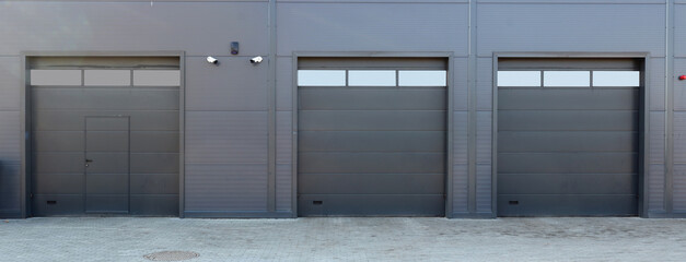 Steel shutter gates installed in the service center