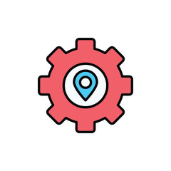 Location icon design with white background stock illustration