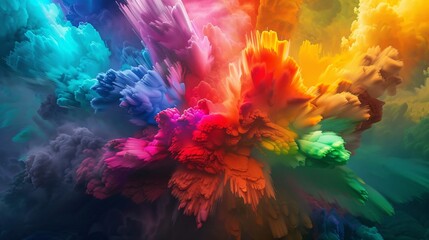 The emotional spectrum represented as an abstract explosion of color each hue a testament to a different feeling