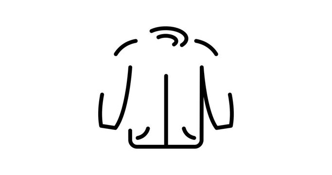 jacket animated outline icon with alpha channel. jacket 4k video animation for web, mobile and ui design