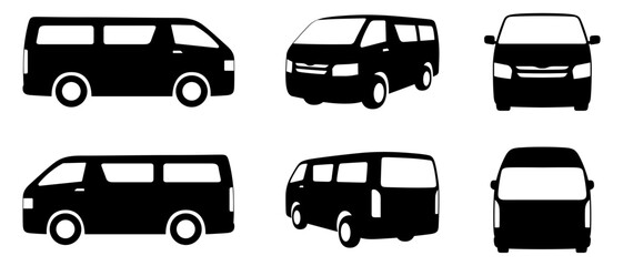 Car van icon set isolated on the background. Ready to apply to your design. Vector illustration.