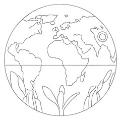 developing countries, vector illustration line art