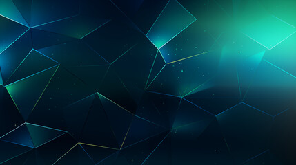 Abstract Network of Cool Blue Polygons