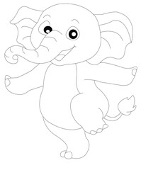 Fototapeta premium Elephant coloring book page for kids