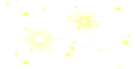 Fototapeta premium stars on a transparent background. Shining glow yellow stars on a transparent background. 